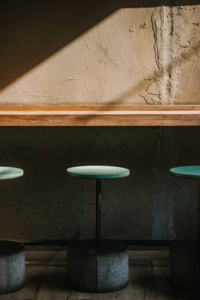 istock Bar chairs in an empty food restaurant 1338651278