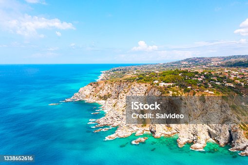 istock Aerial view of the stunning seacoast of Capo Vaticano, Calabria - Italy 1338652616