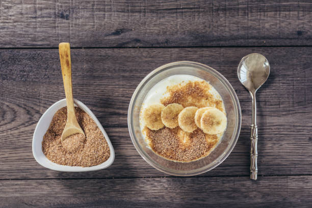 istock Fresh yogurt with wheat bran and banana 1338653829