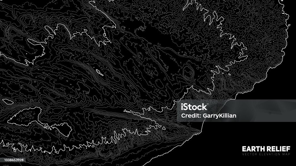 Relief Map Vector Vector Abstract Earth Relief Map Generated Conceptual Elevation Map ...