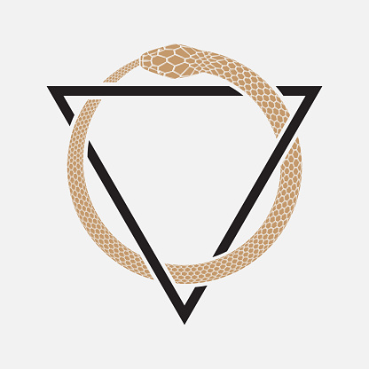 Ouroboros Symbol With Triangle Stock Illustration - Download Image Now ...