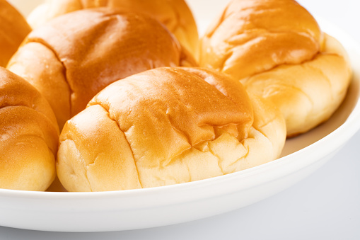 Butter Roll on White Background
