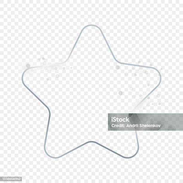 Silver Rounded Star Silver Glowing Rounded Star Shape Frame With Sparkles Stock ...