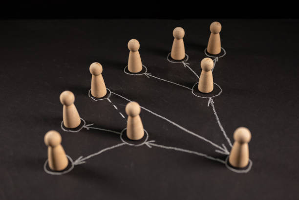istock Control concept. Figures on a chalk board. Chalk arrows 1338658956