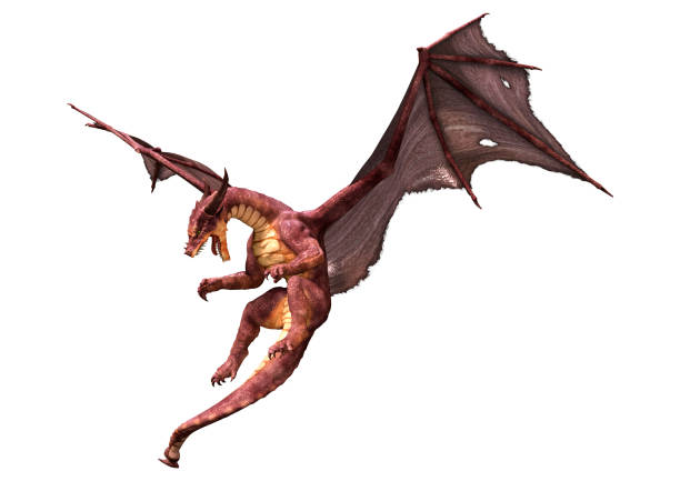 istock 3D illustration fantasy dragon on white 1338666562
