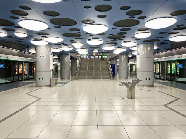 Free Stock Photo of Empty modern subway platform with sleek design and ...