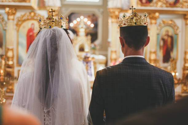 istock Bride and groom at the altar 1338674011