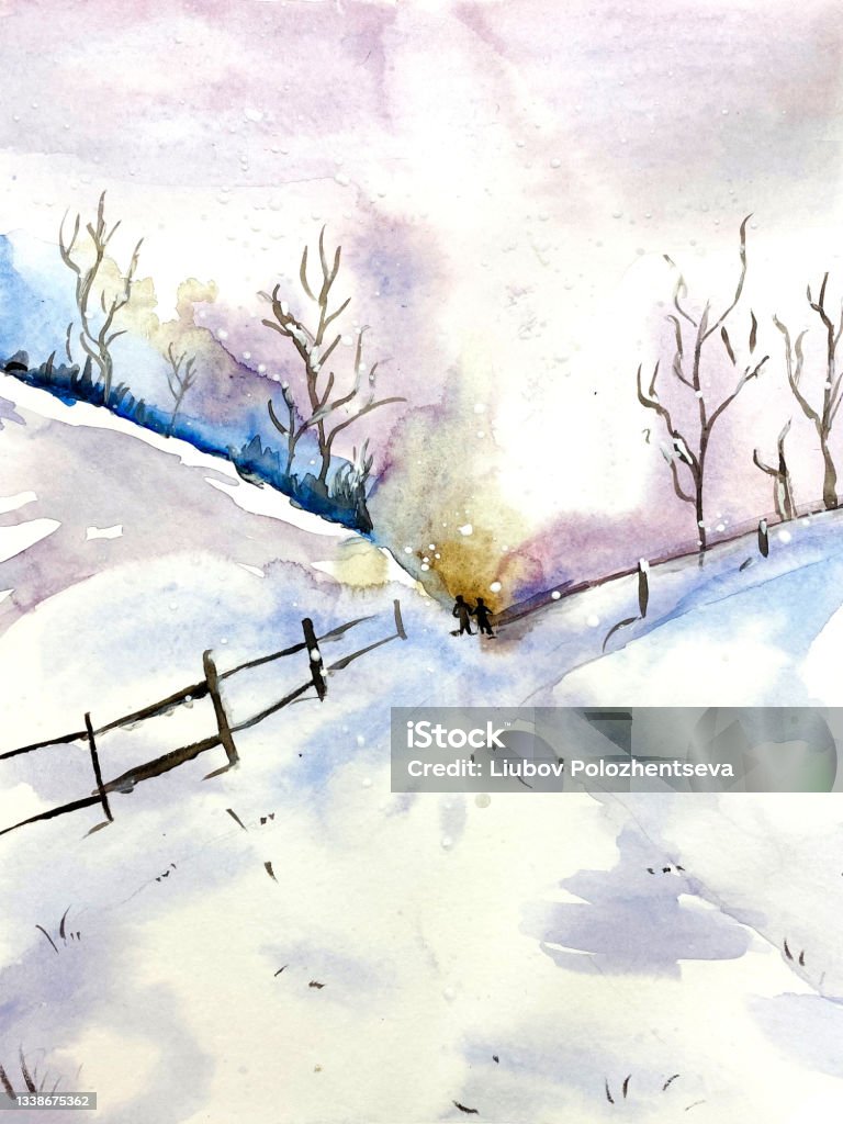 kézi rajz akvarell téli táj - Jogdíjmentes Akvarell festék témájú stock illusztráció kézi rajz akvarell téli táj - Jogdíjmentes Akvarell festék témájú stock illusztráció