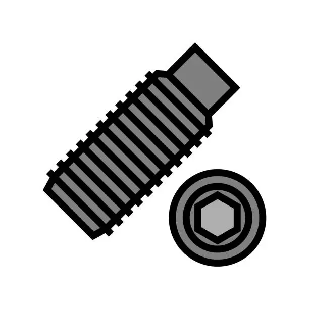 Vector illustration of set screw color icon vector illustration