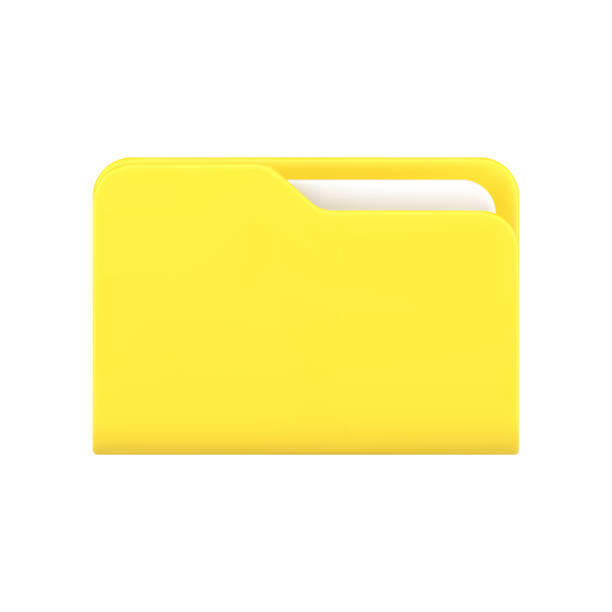 illustrations, cliparts, dessins animés et icônes de icône 3d du dossier professionnel jaune. fichier plastique volumétrique avec documentation - dossier