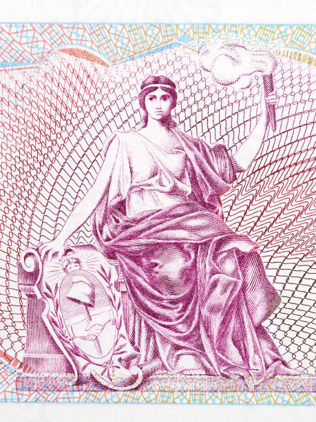 istock Freedom allegory with a candle from Argentinian money 1338685101