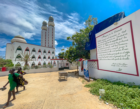 Dakar, Senegal, Africa. Septembre 5, 2021, Panoramic view of the divinity mosque, \
