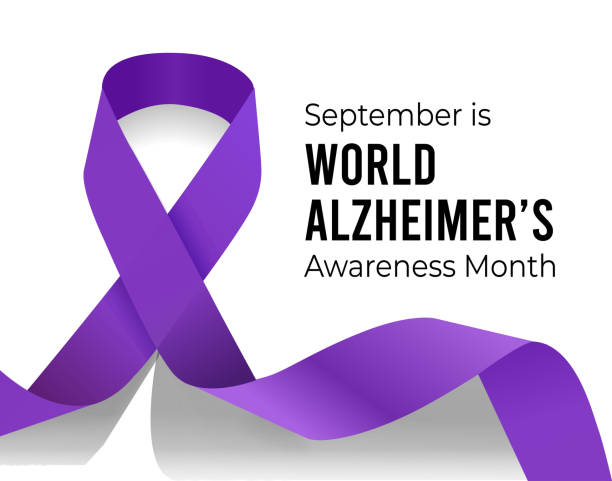 9월은 세계 알츠하이머의 달입니다. 벡터 일러스트레이션 - alzheimer stock illustrations