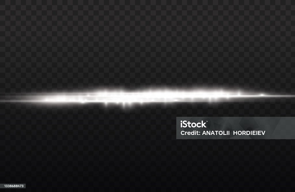 White Line Flash Horizontal Light Rays Flash White Line Beams Stock Illustration ...