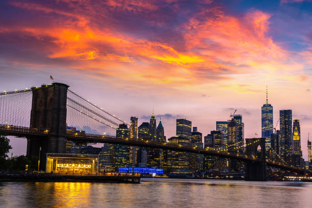 istock Brooklyn Bridge and Manhattan at sunset 1338688714