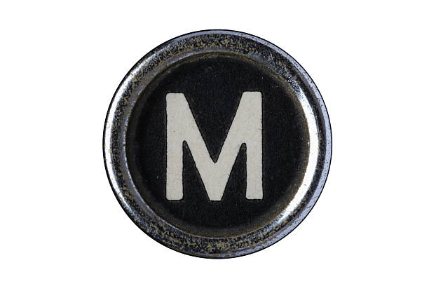 выделение буква m - letter m typewriter key typewriter alphabet стоковые фото и изображения