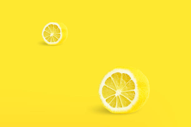 istock Summer composition made from lemon on bright yellow background. Fruit minimal concept. 1338689863