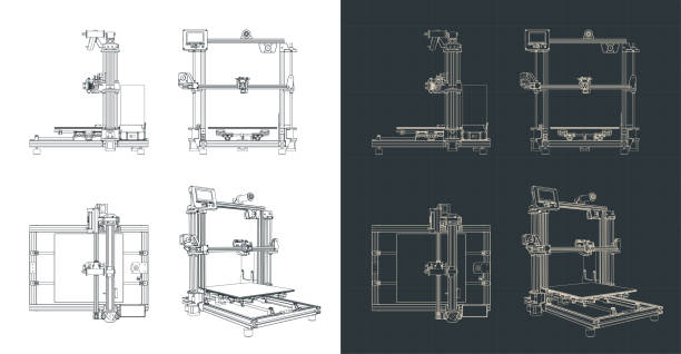 plany drukarek 3d - merchandise new development research stock illustrations