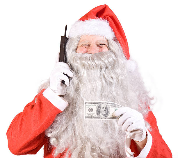 istock Santa Claus with telephone 133869223