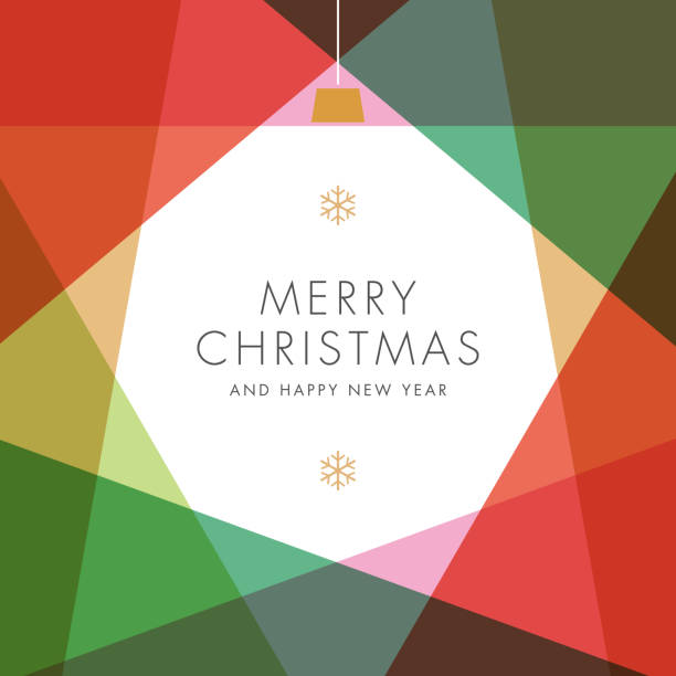happy holidays card mit weihnachtsbaumkugel. - backgrounds blank winter design element stock-grafiken, -clipart, -cartoons und -symbole