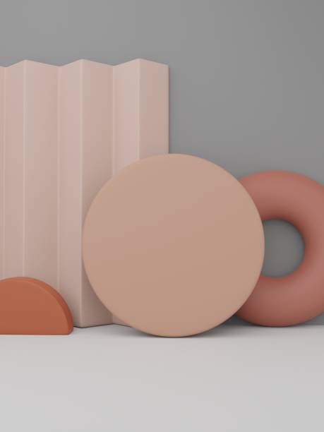 istock 3D Rendering Minimal Geometric or Abstract Ceramics Puzzle or Jigsaw Blocks Product Display Background for Beauty or Fashionable Products. Multi Colors. 1338697338