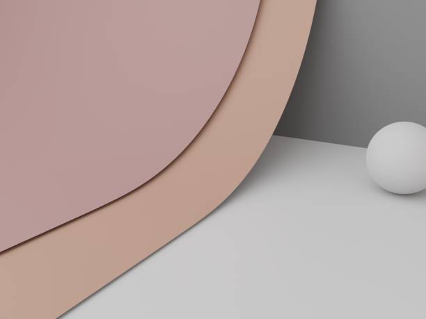 istock 3D Rendering Luxury Minimal Paper Art Product Display Background with Platform. Pink, Beige and Gray. 1338697364