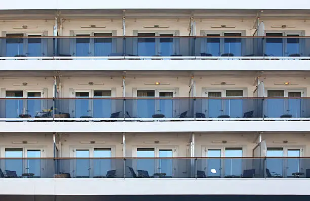 Cabin, stateroom on an ocean liner, the background.