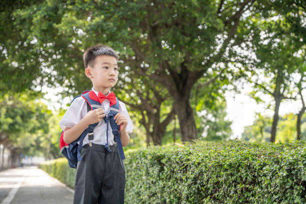 istock Pupils in school uniforms on the path 1338698712