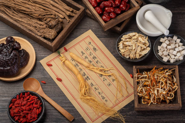 istock Ginseng and traditional Chinese medicine on the table 1338700390