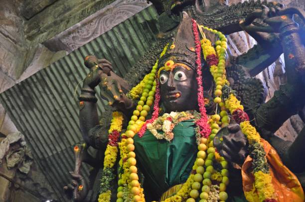 скульптуры и резьба в храме минакши амман, мадурай, тамилнад - tamil nadu tamil temple amman стоковые фото и изображения