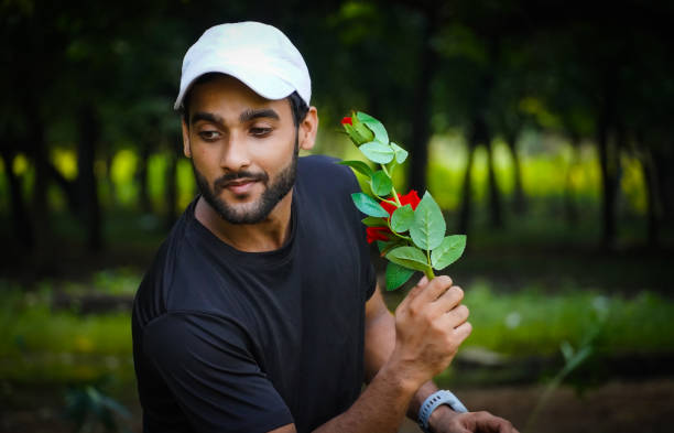 istock want to propose man with beautiful red rose in thinking 1338701004