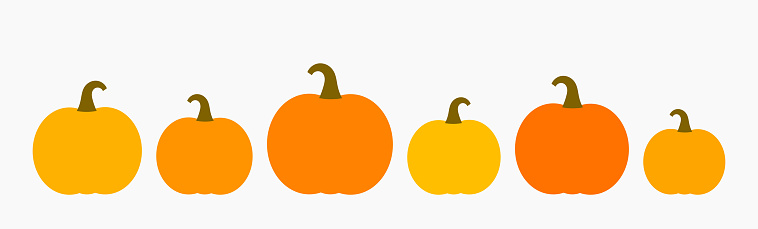 Pumpkins icons collection isolated on white. Vector illustration