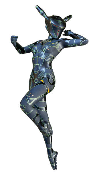 istock 3D illustration space super woman on white 1338707129