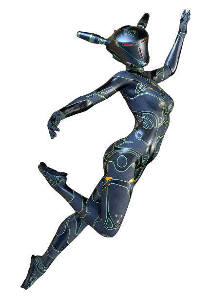 istock 3D illustration space super woman on white 1338707133