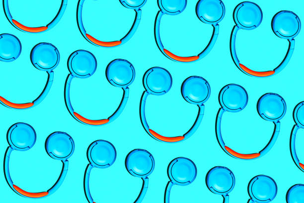 istock Headphones on the blue background 1338707327
