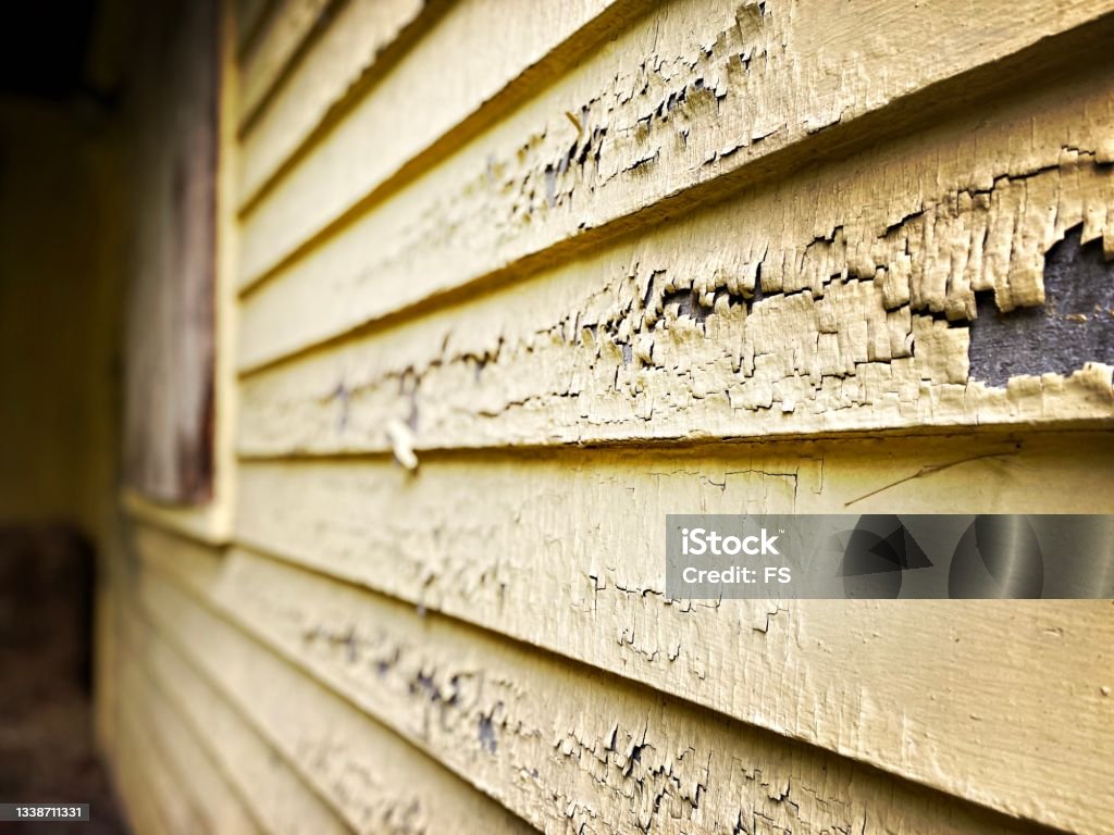 Details of an Abandoned House Siding - Building Feature Stock Photo