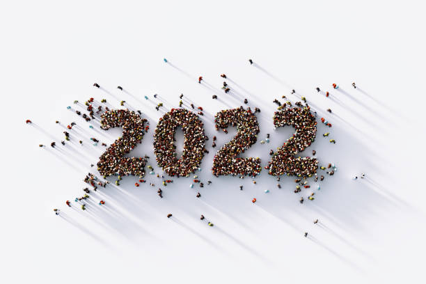 istock Human Crowd Forming 2022 On White Background 1338716033