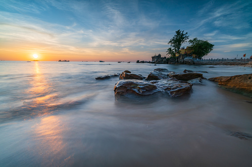 Sunset on Dinh Cau beach, Phu Quoc island, Kien Giang province, South Vietnam
