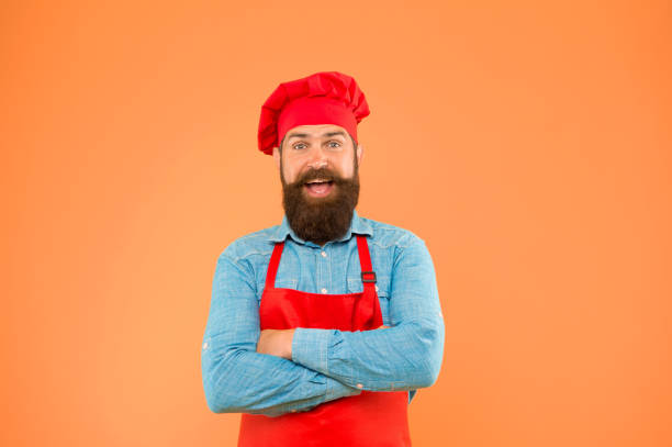 istock Man with beard and mustache restaurant cook, local cuisine concept 1338718126