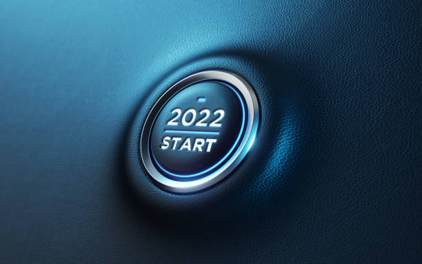 istock 2022 Car Start Button On Dashboard;  2022 New Year Concept 1338719136