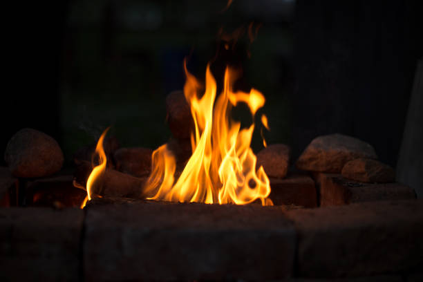 istock Bonfire fire in the evening, quiet and warm 1338721758
