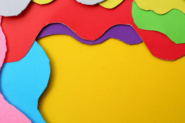 istock Chaotic curved lines of colored paper 1338723421