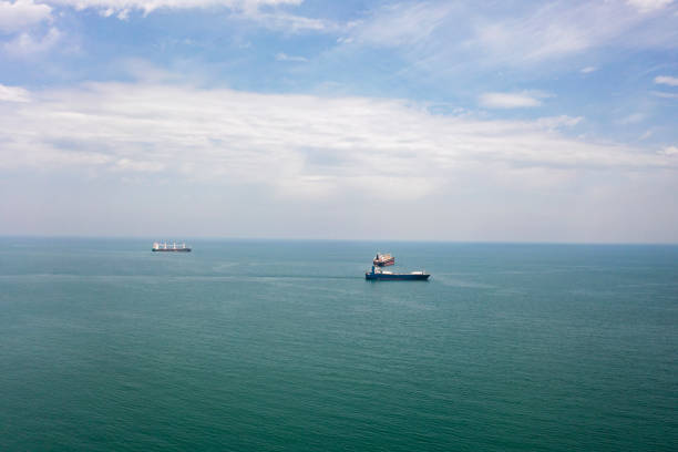 istock Aerial view of Ro-Ro ship in transit. 1338727911