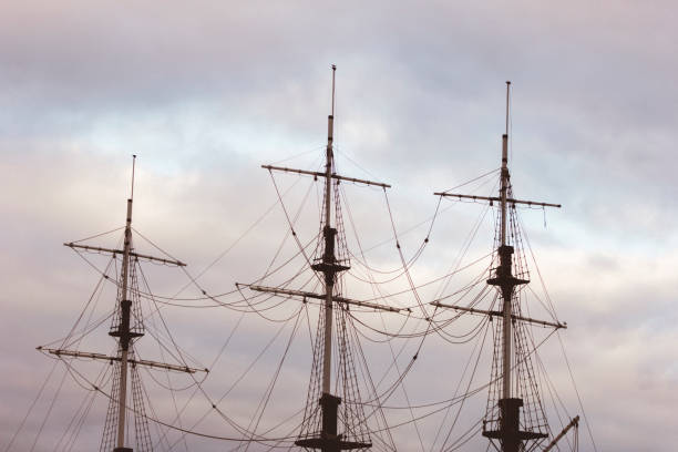 istock old ship vessel with masts horizon sky storm 1338728052