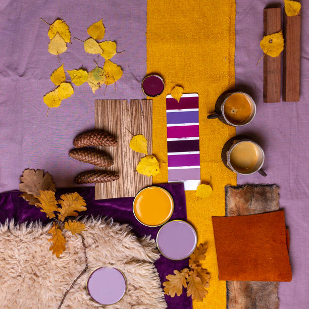 istock Autumn palette mood board for interior design and decor 1338733832