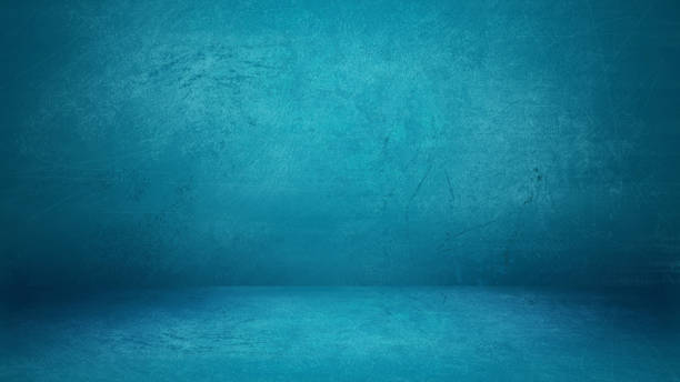 istock Dark Teal Blue Grunge Cement Wall Studio Room Space Product Background Template 1338739143