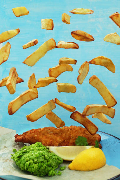 fish and chip or fried fish with French fries and dip for serve