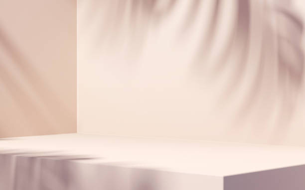 istock Minimal abstract background for product presentation. Leaf shadow on yellow plaster wall. Spring and summer. 1338747140