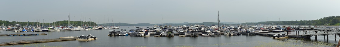 Marina panoramic at Malletts Bay, Vermont,USA