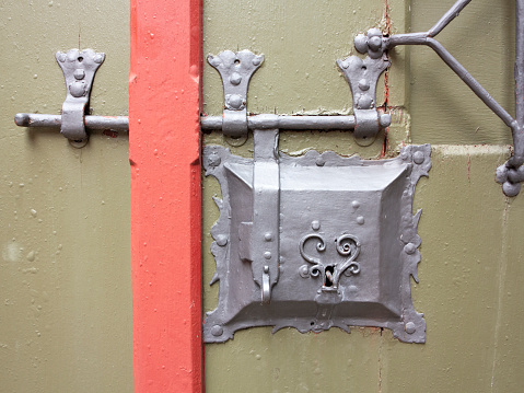 Medieval antique door lock made of metal